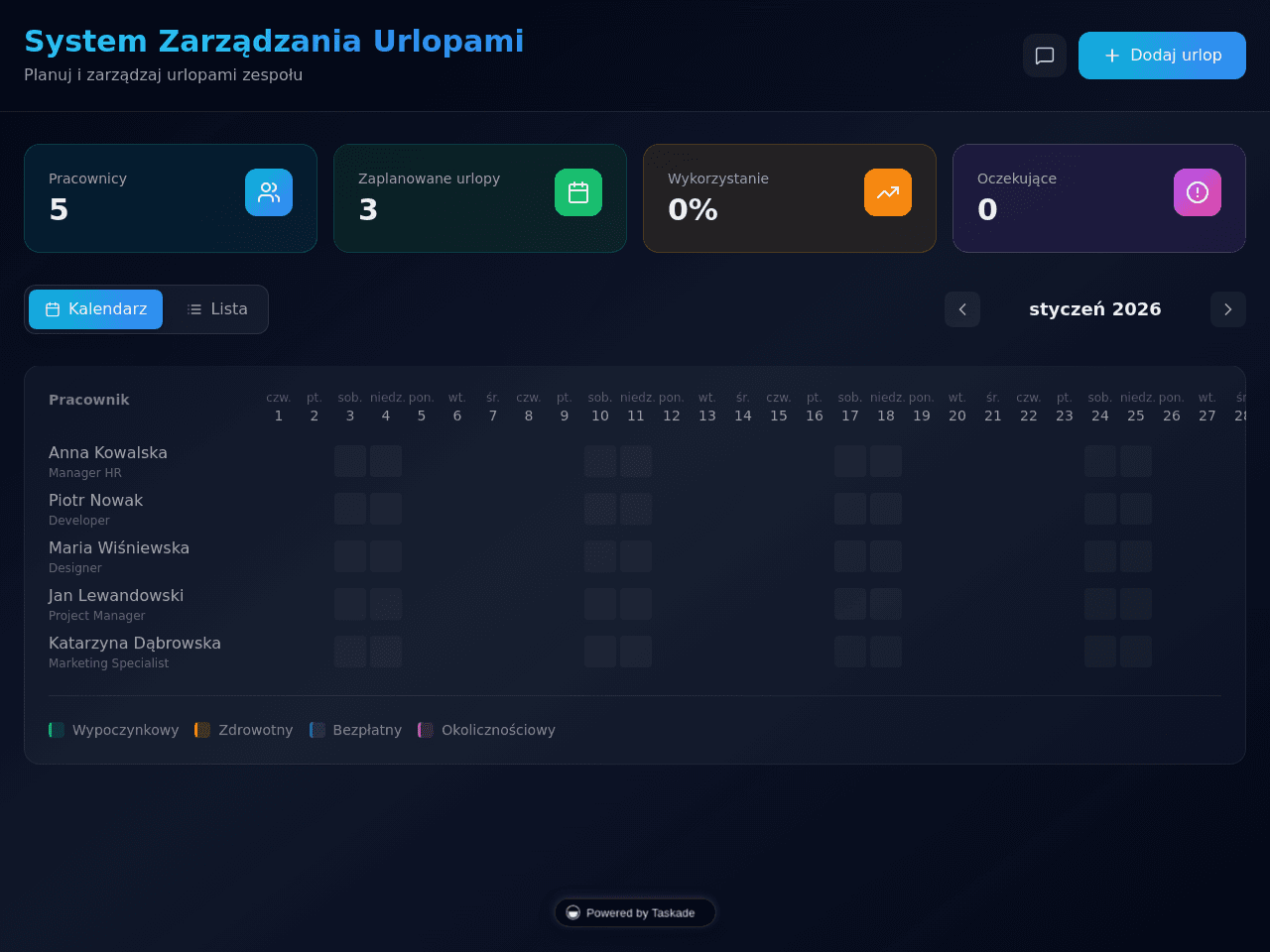 Leave Tracker Dashboard