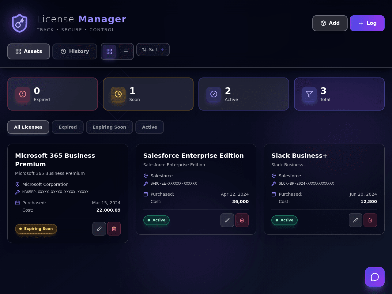 License Manager Dashboard