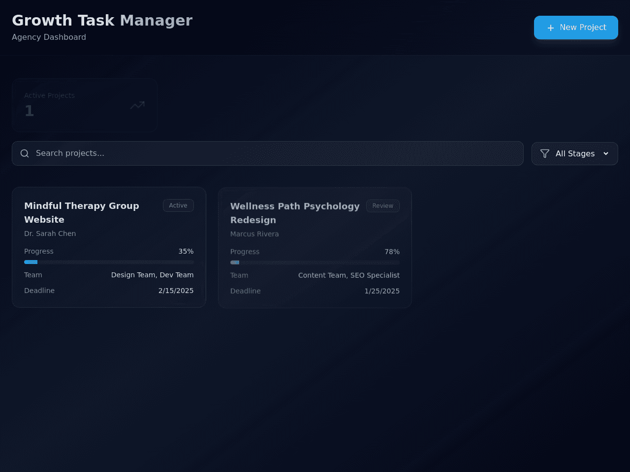 Growth Task Dashboard