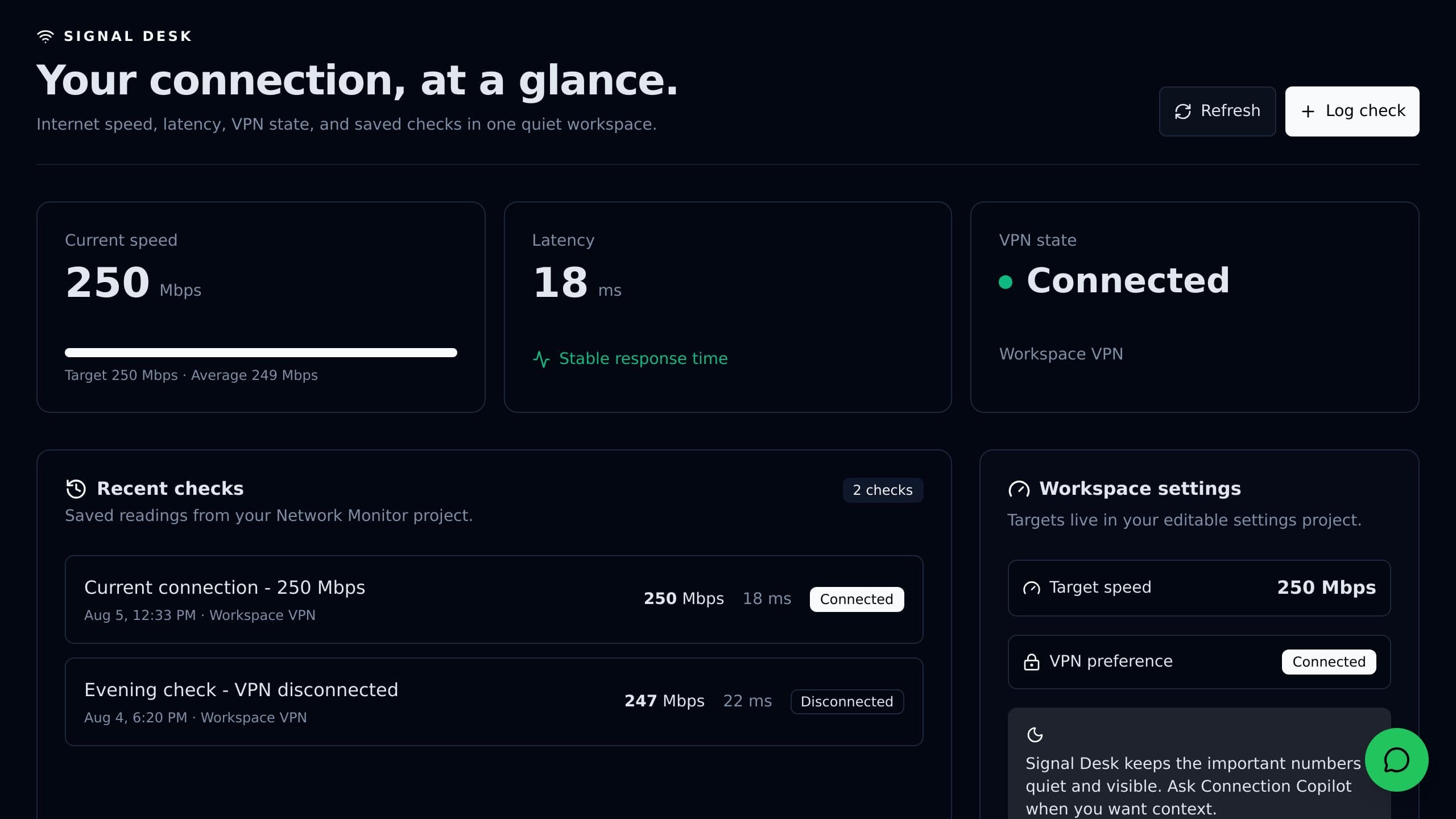 Speed Connect Dashboard