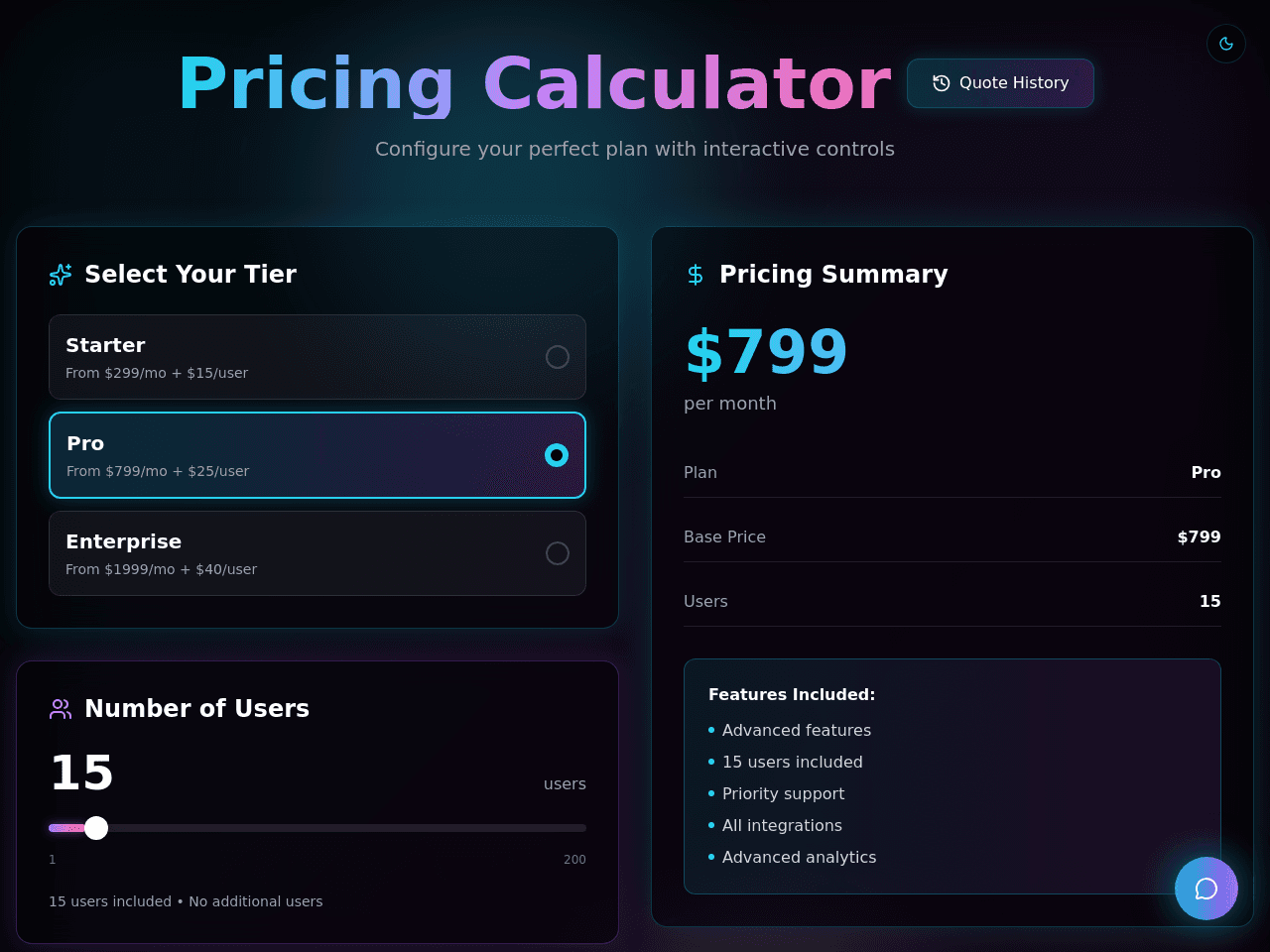 Pricing Calculator