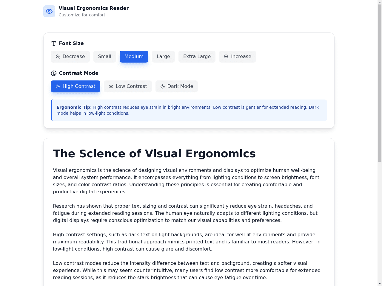 Ergo Vision Dashboard