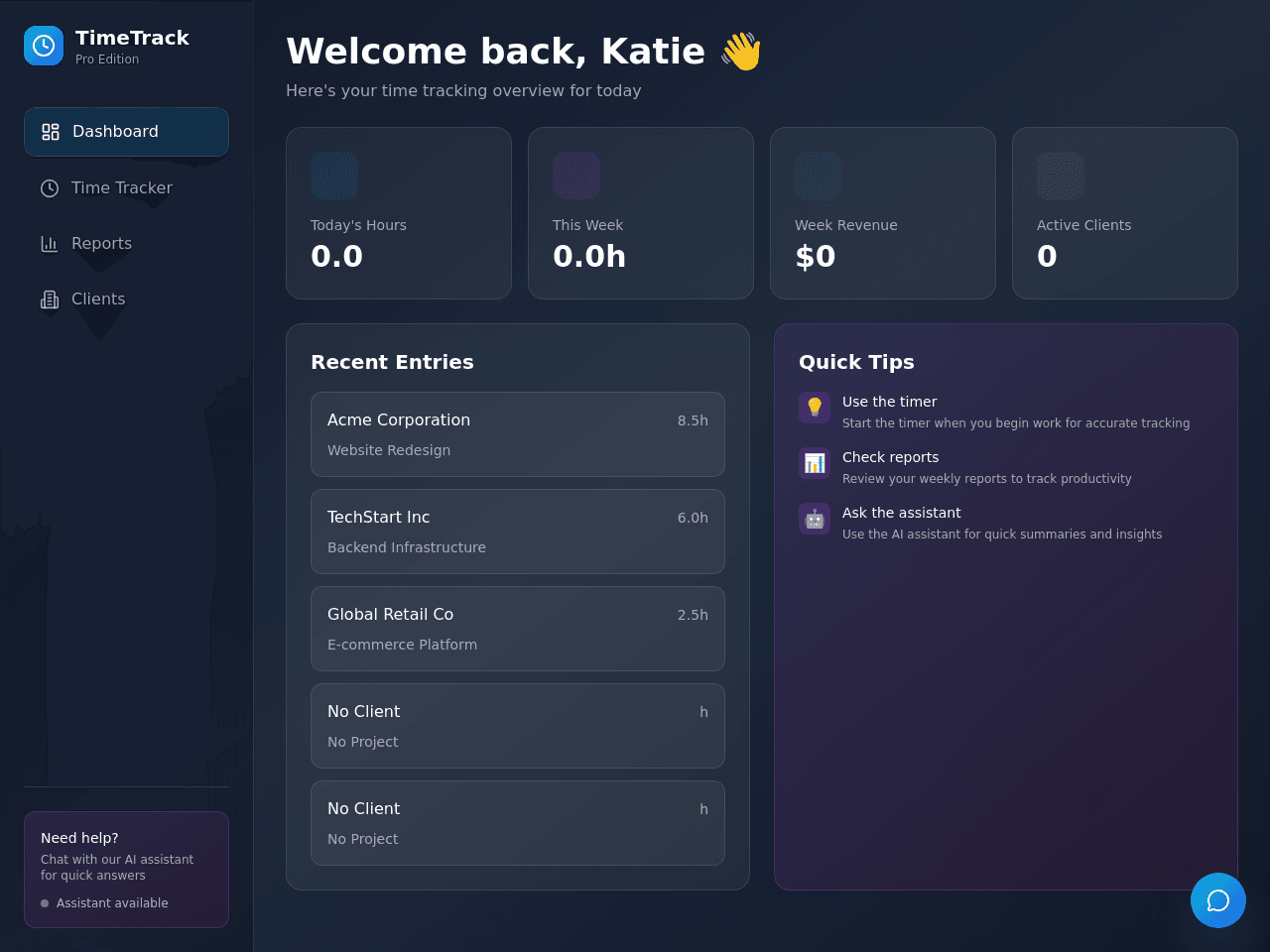 Time Track Dashboard