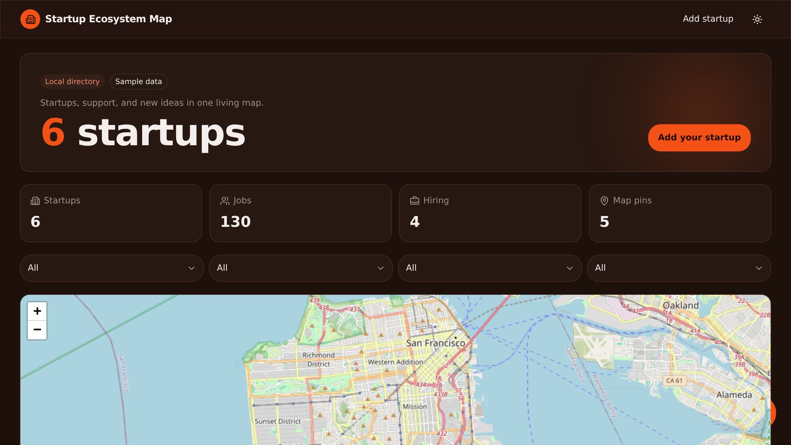 Startup Ecosystem Map preview