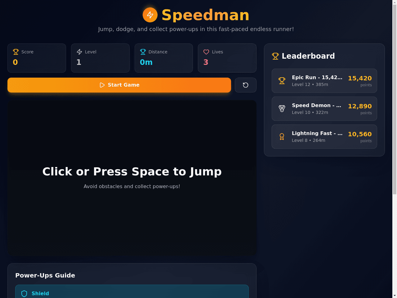 Speed Man Tricks