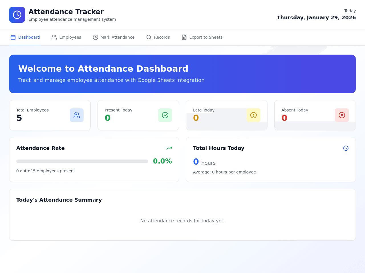 Attendance Sheet