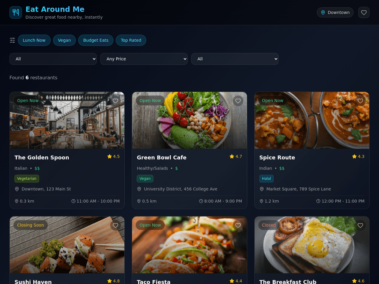 Food Finder Flow