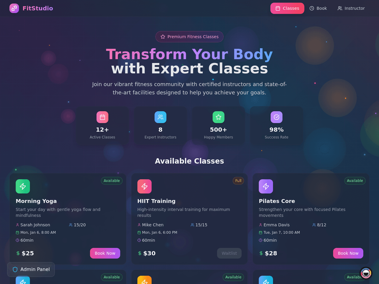 Class Booking Portal