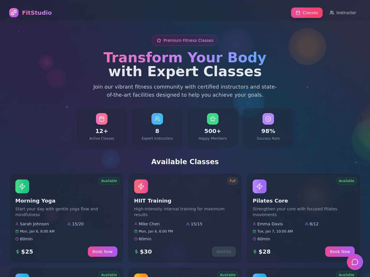 Class Booking Portal