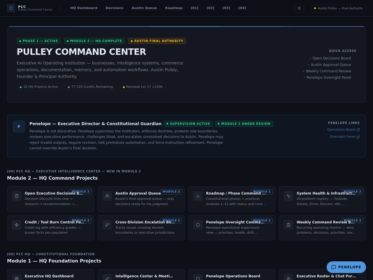 Pulley Command Center