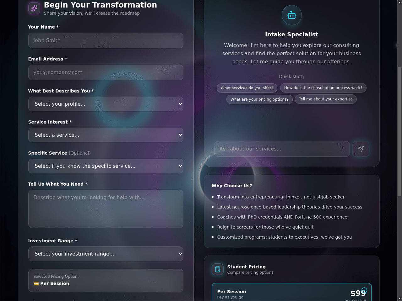 EntrLabs - Coaching Intake Form