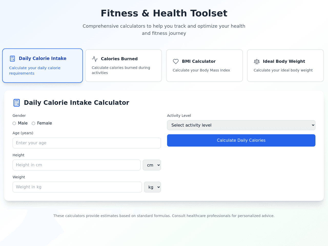 Fitness Calorie Tracker