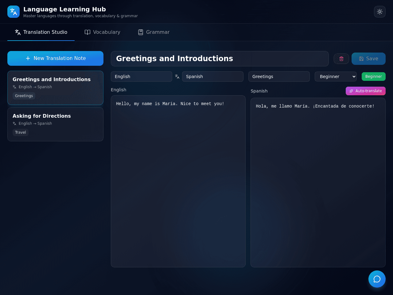 Language Note Studio