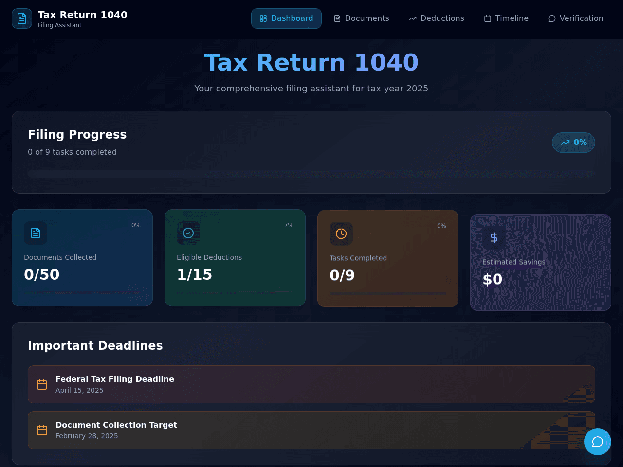 Tax Return Dashboard