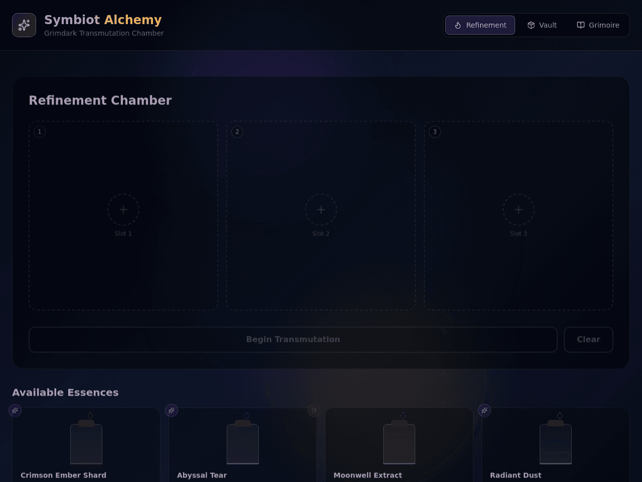 Alchemy Forge Interface