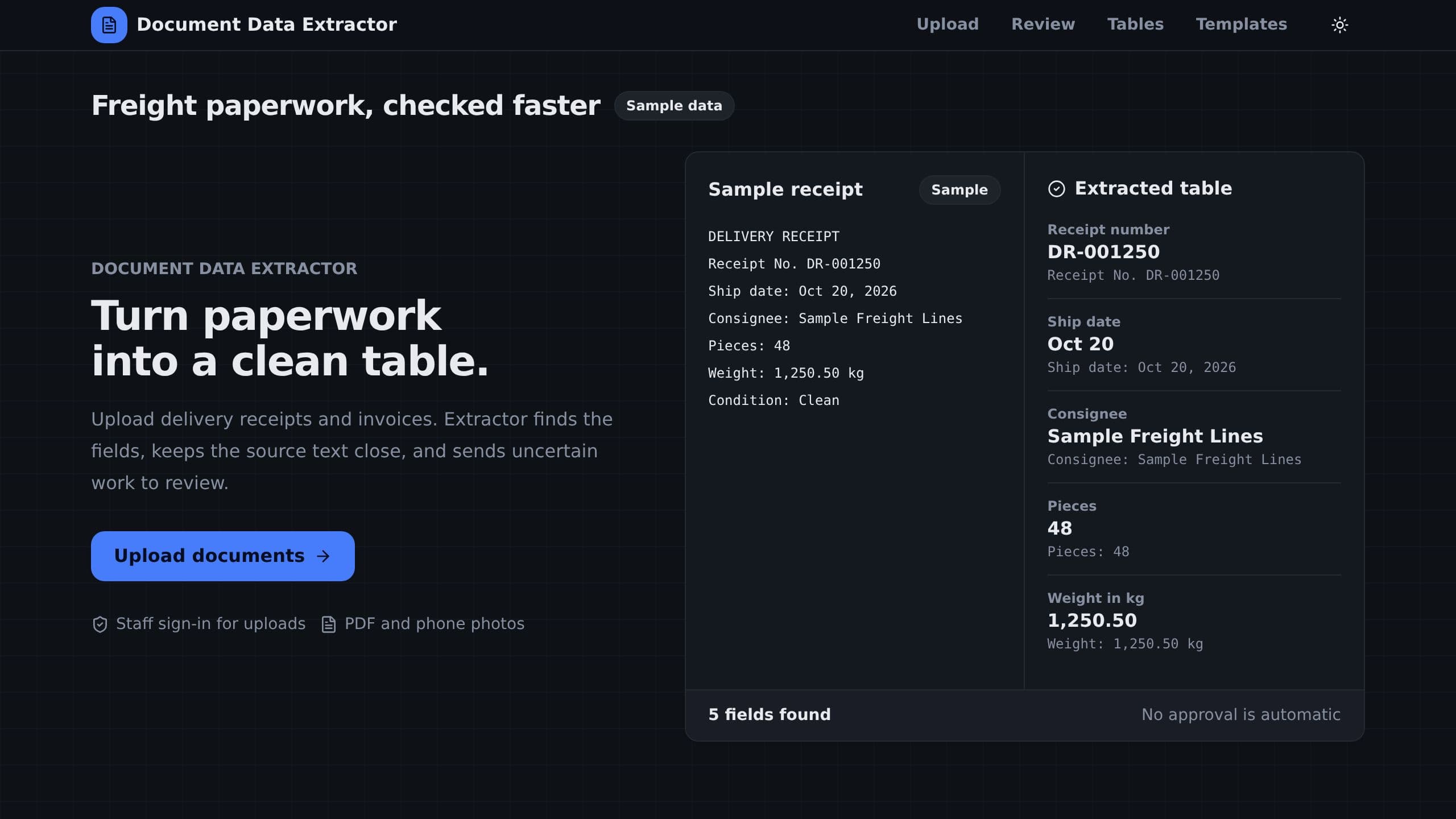 Document Data Extractor preview