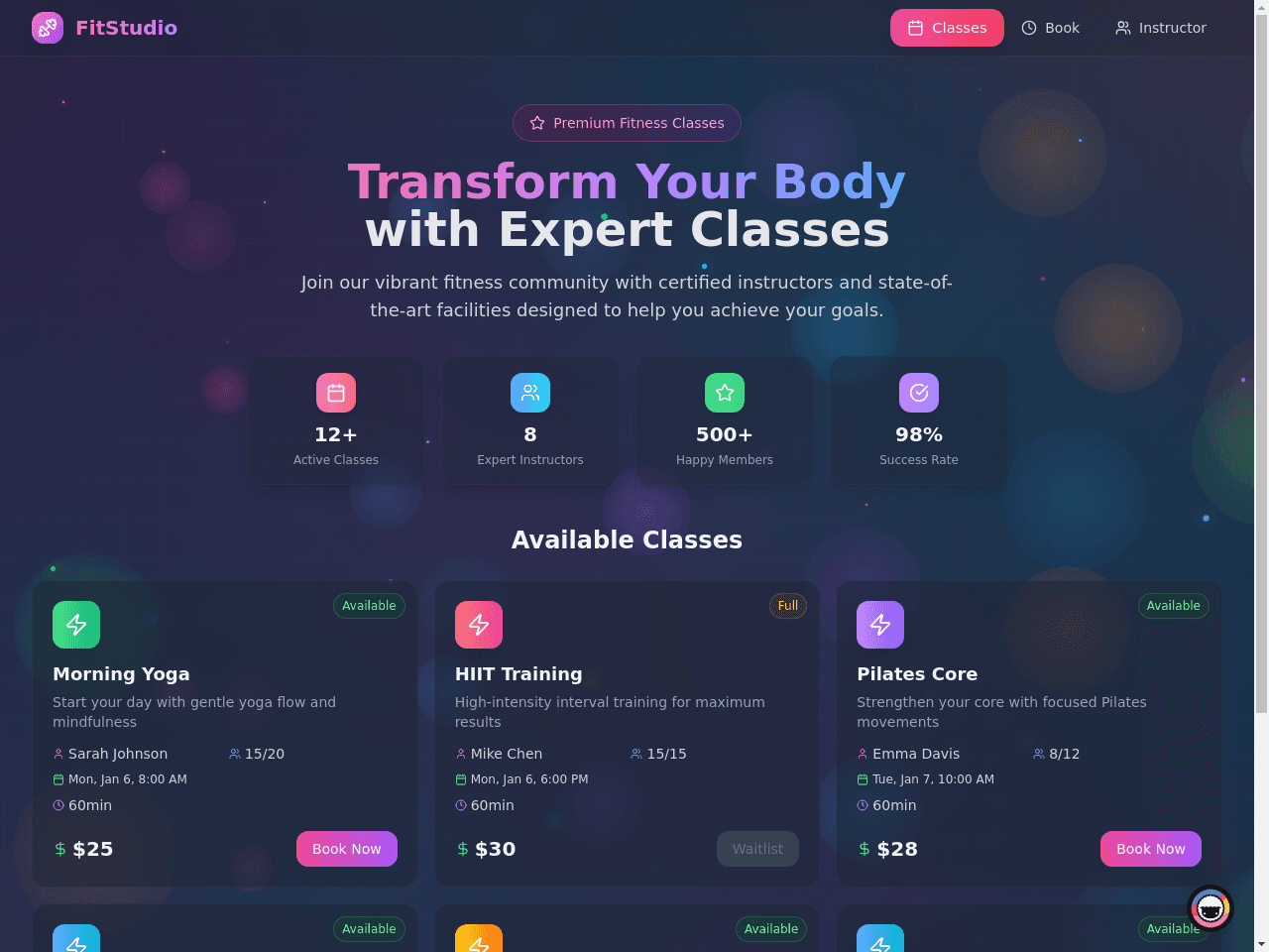 Class Booking Portal