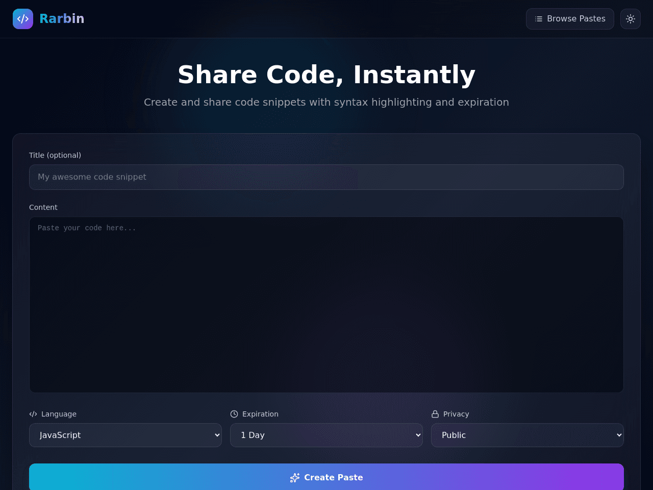 Snippet Share Portal