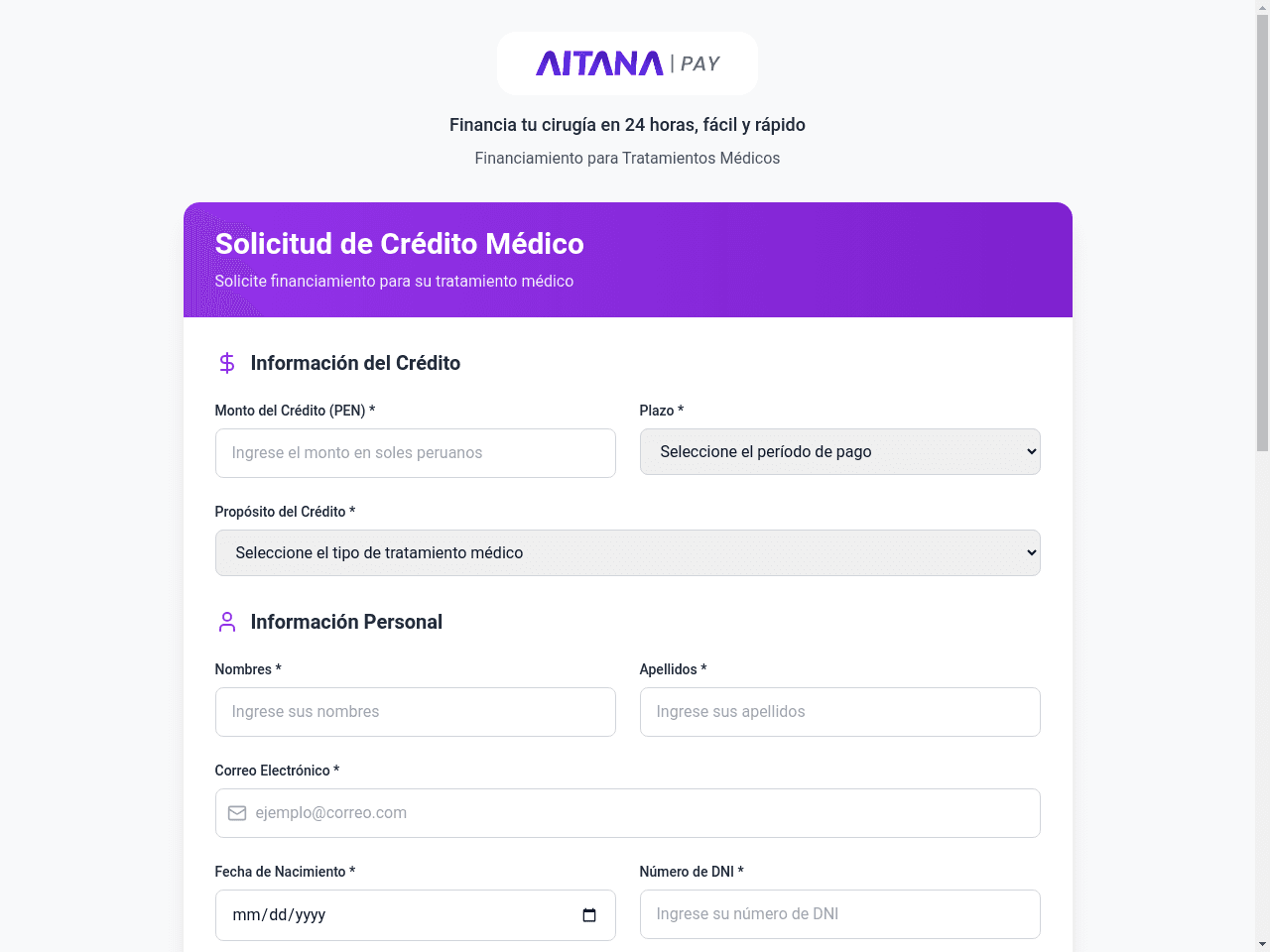 Medical Credit Form