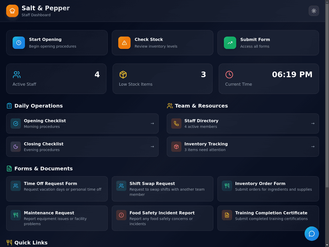 Service Dashboard