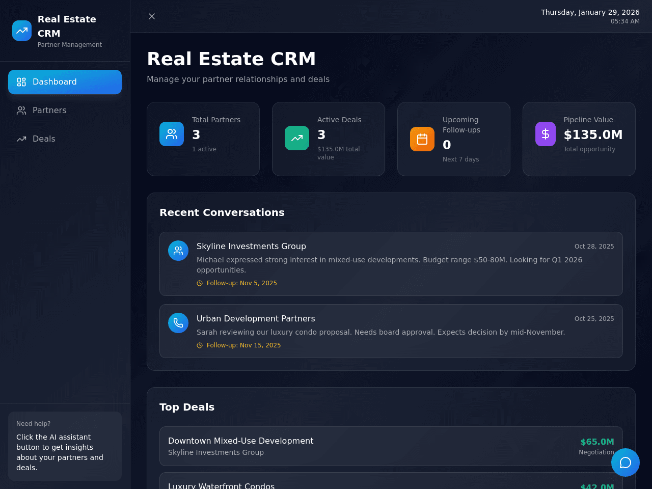 Partner Track Dashboard