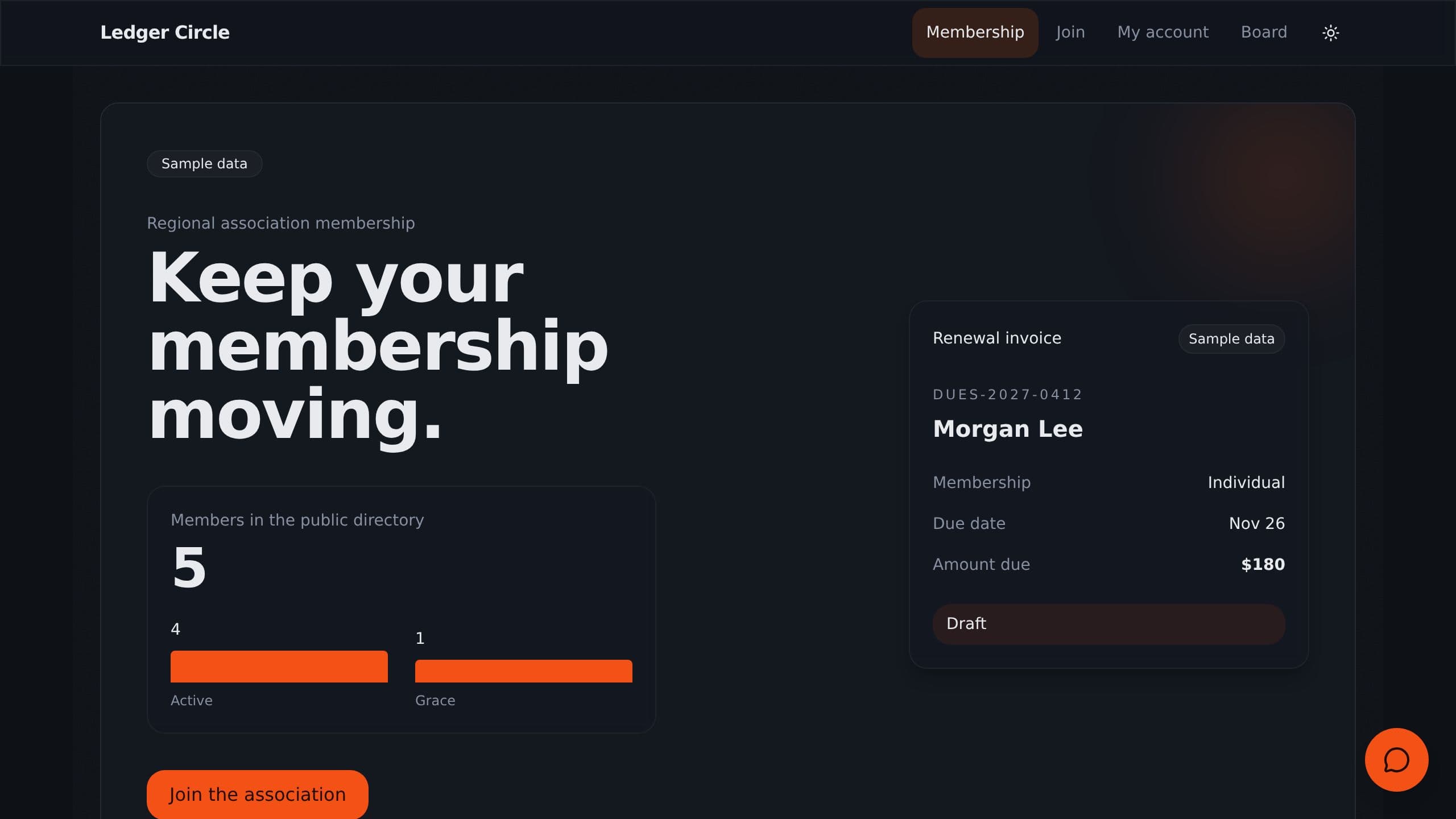 Membership Dues Invoices preview