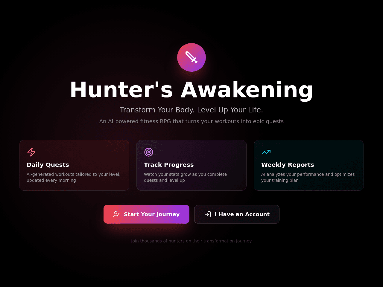 Hunter's Journey Dashboard
