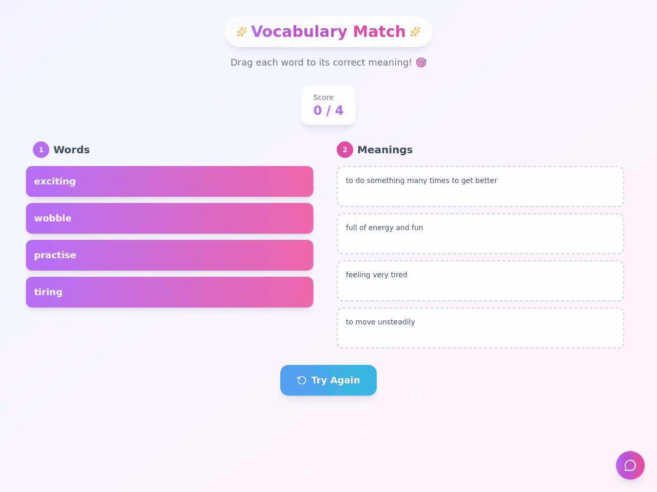 Word Match Playground