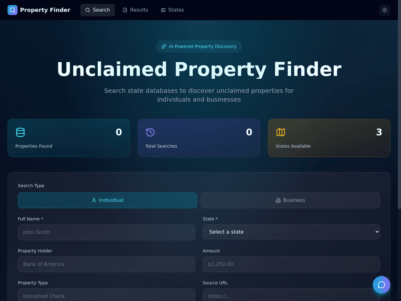 Property Finder Dashboard