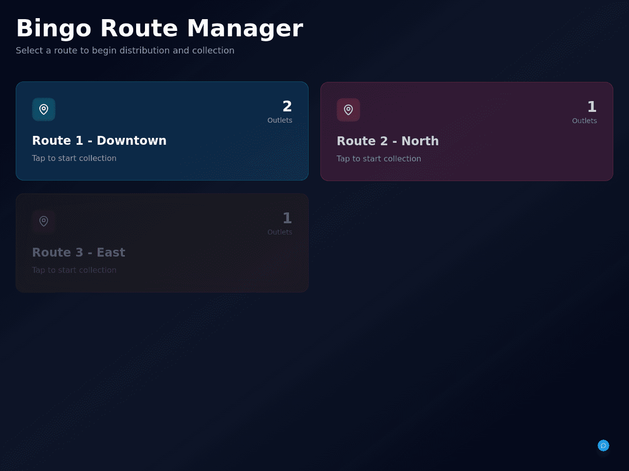 Bingo Route Dashboard