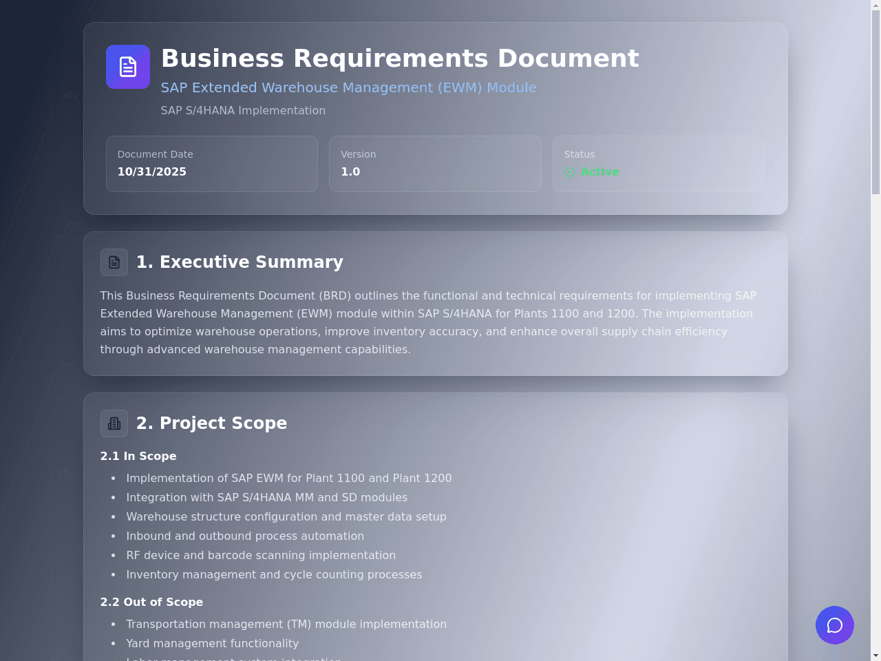 Requirement Blueprint