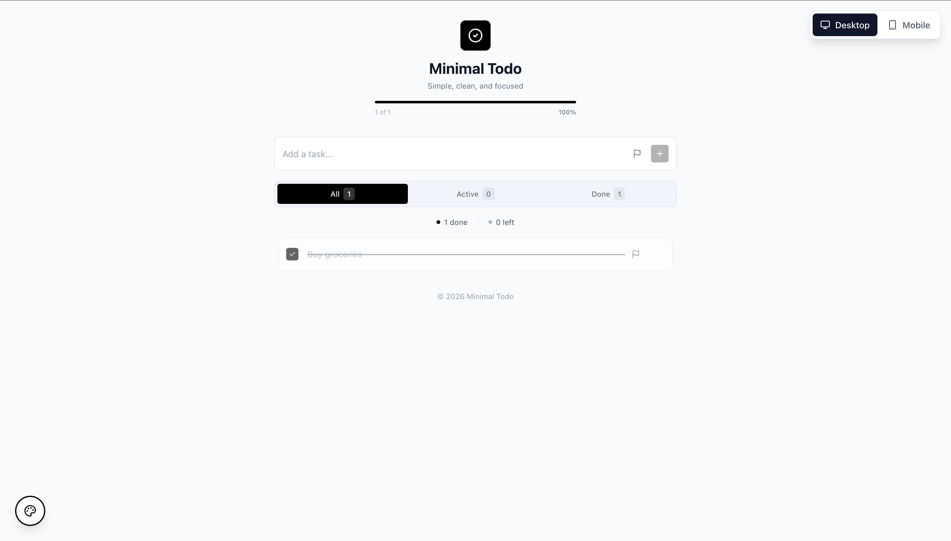Minimalistic ToDo App