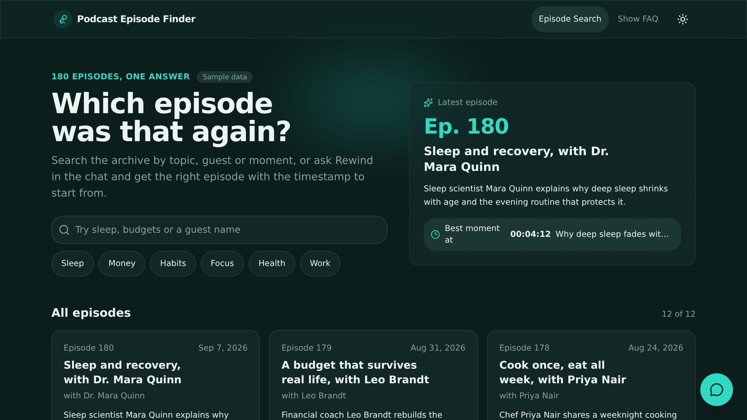 Podcast Episode Finder preview