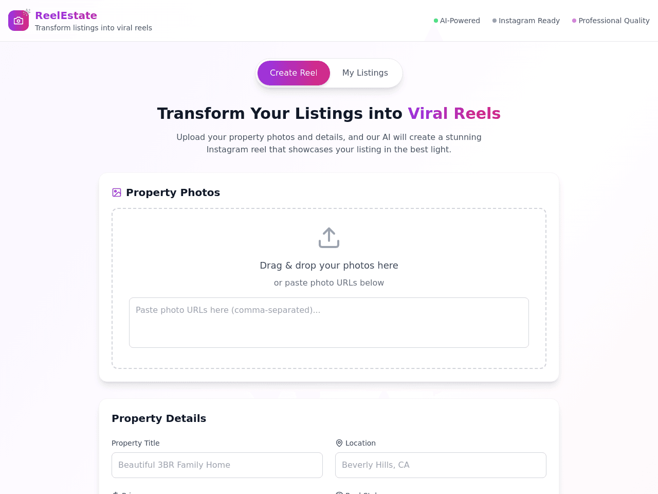 Reel Estate Creator