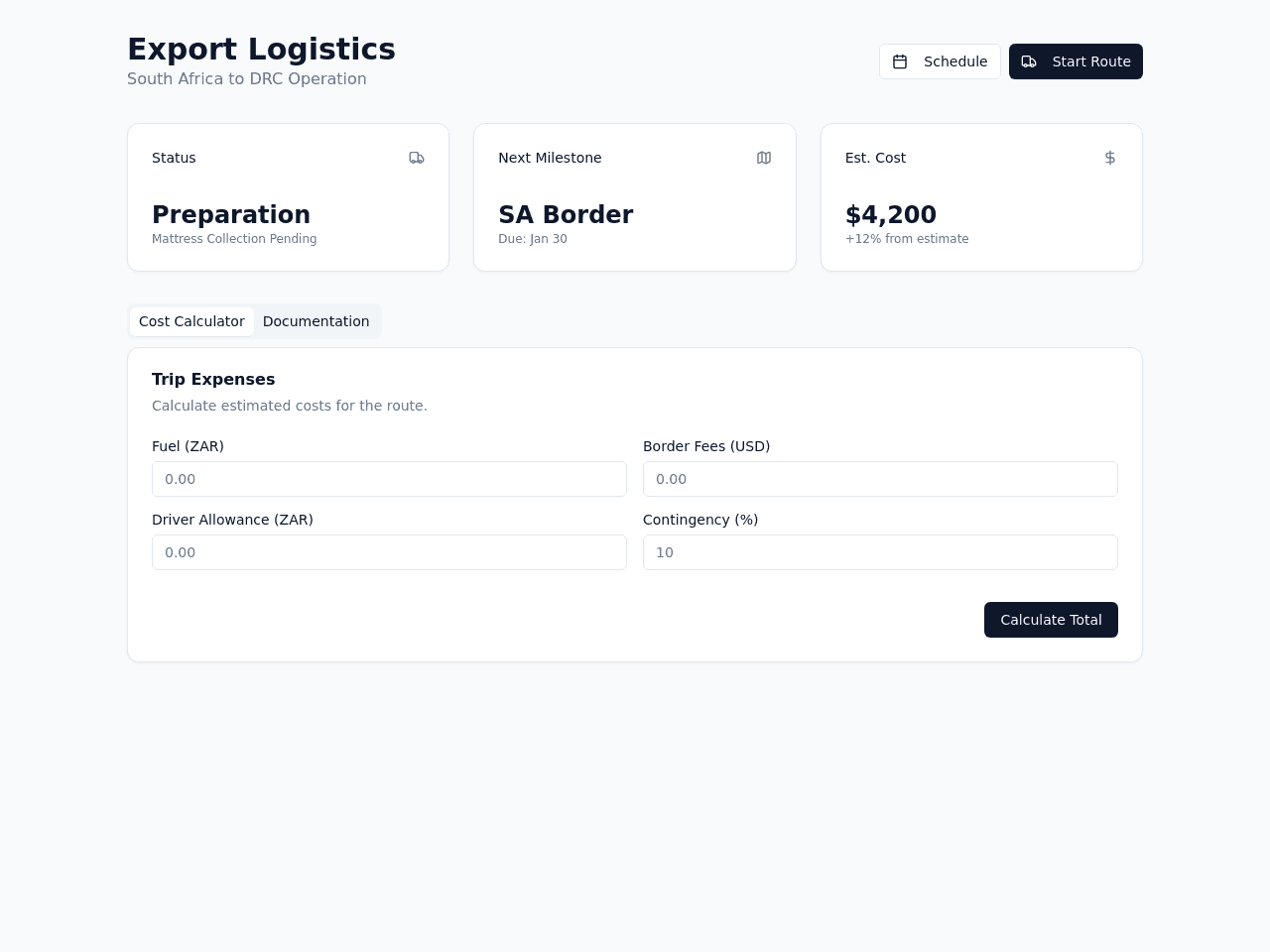 Export Flow Planner
