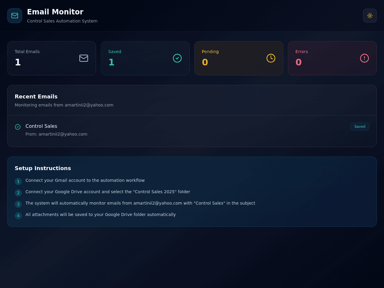 Control Sales Tracker