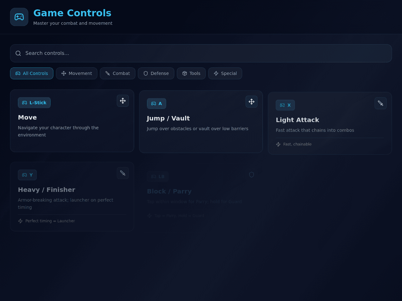 Control Mastery Dashboard