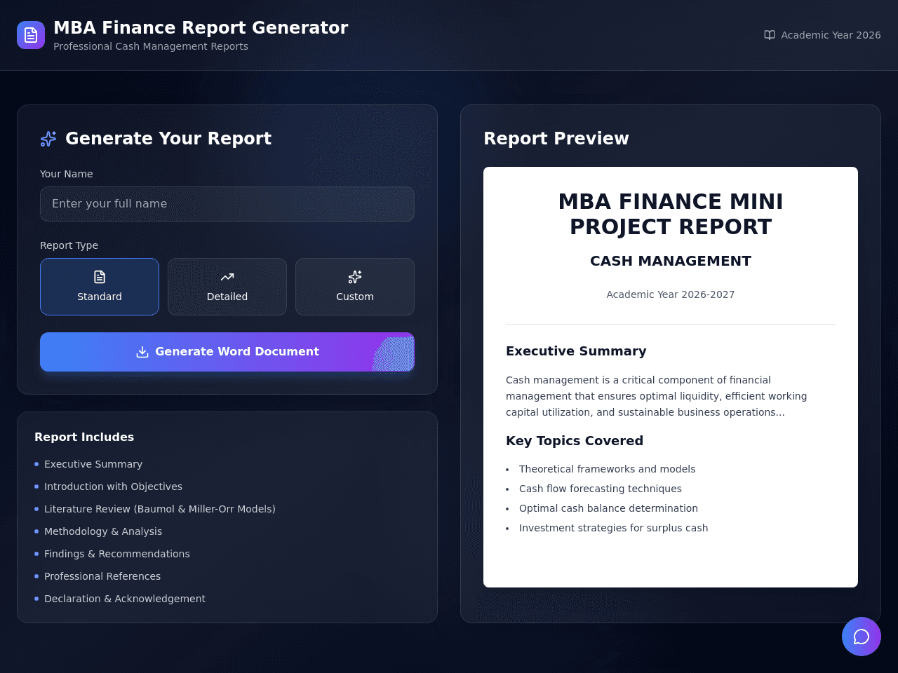 Cash Management Dashboard