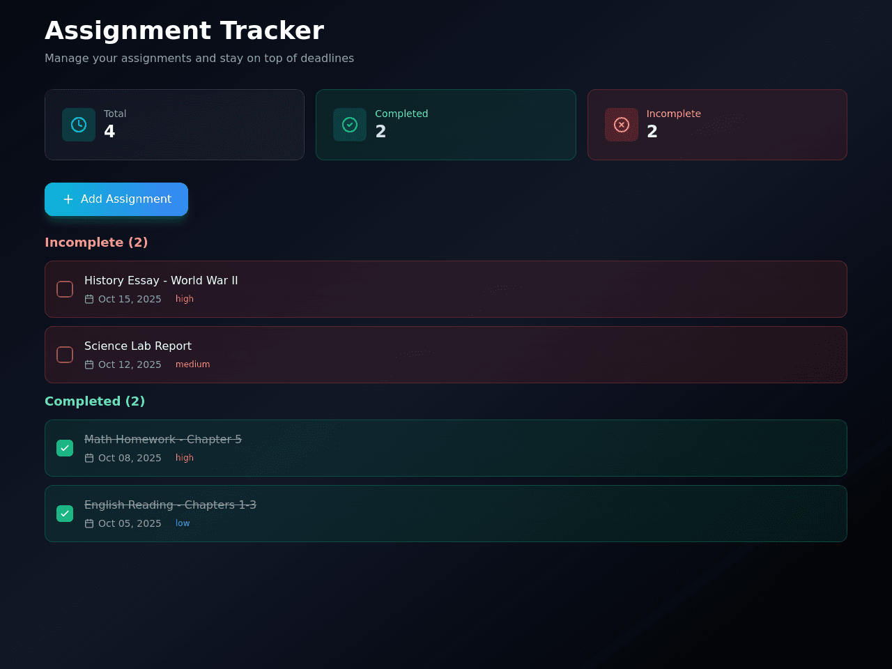 Assignment Tracker