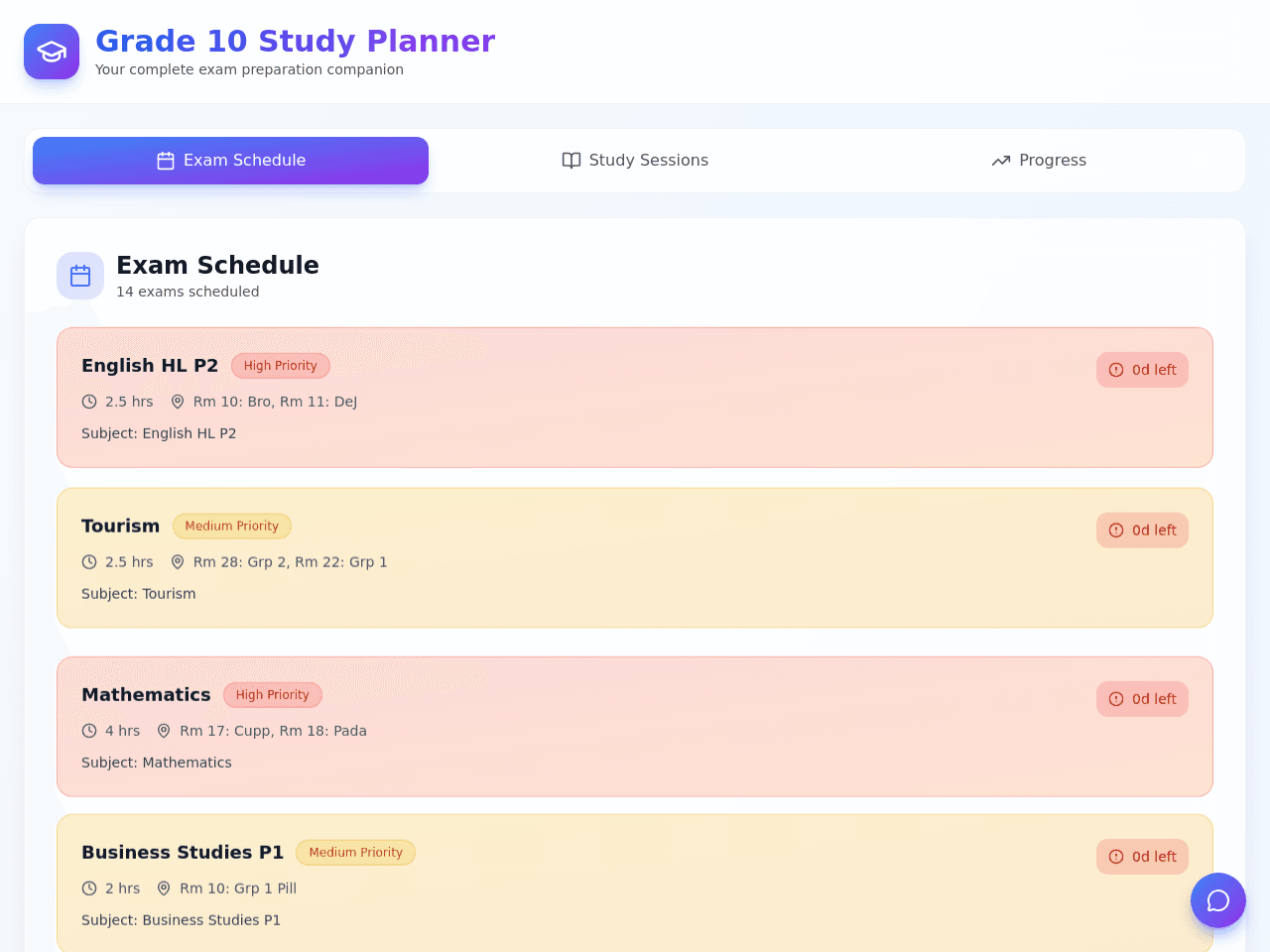 Study Time Planner