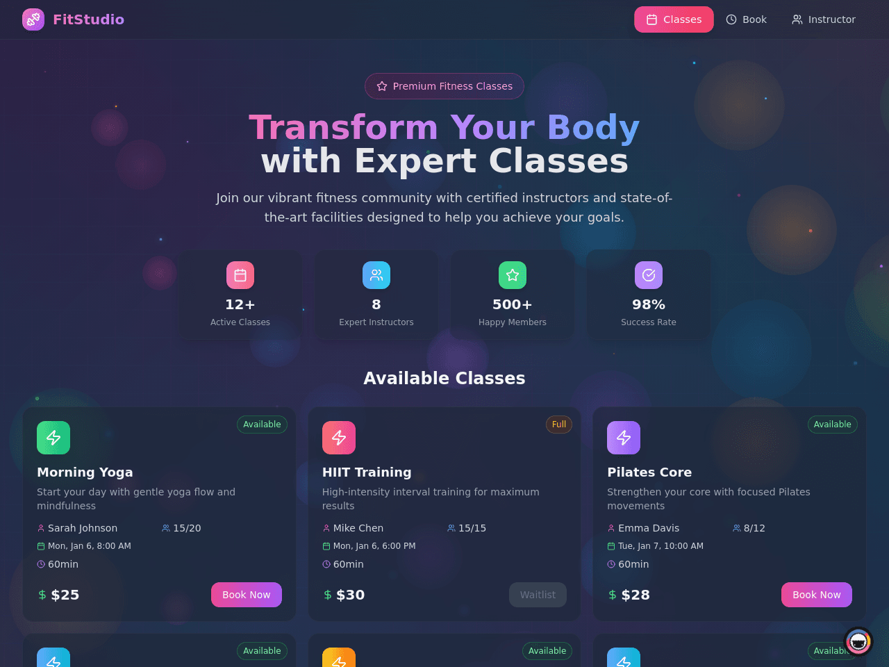 Class Booking Portal
