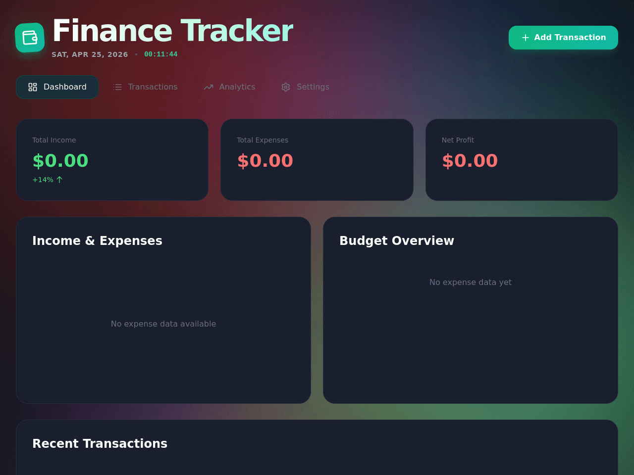 Finance Tracker Dashboard