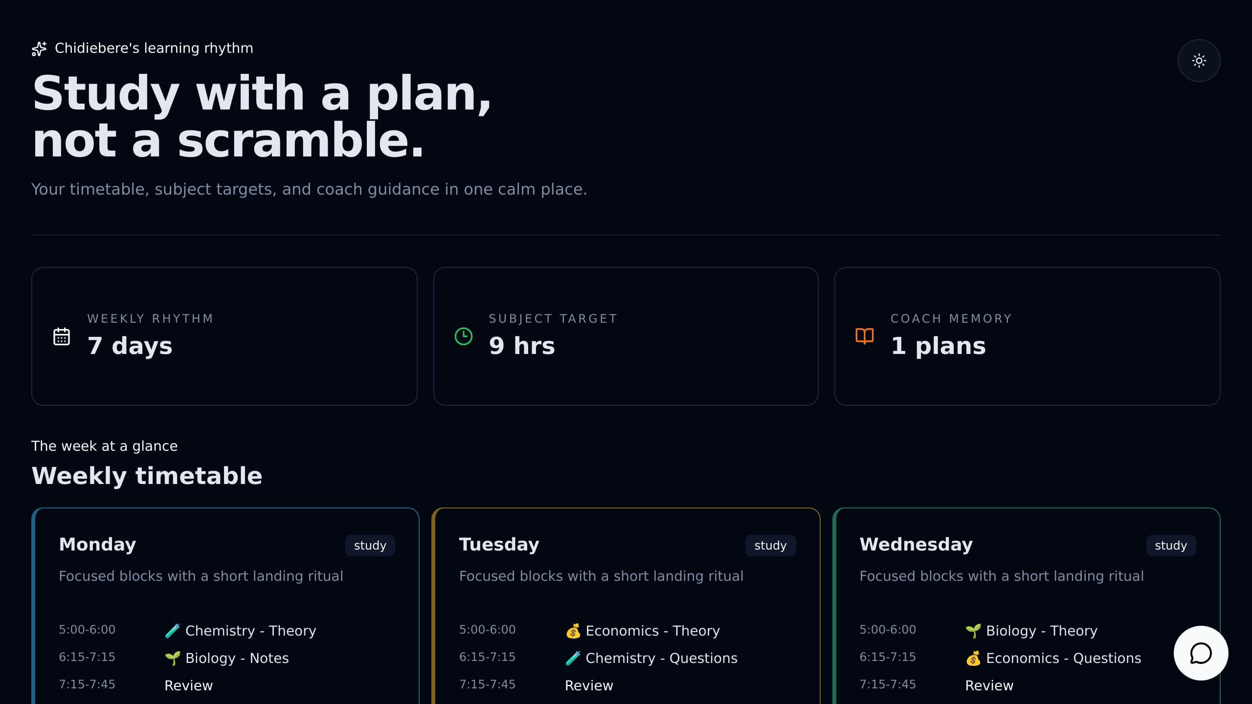 Weekly Study Planner