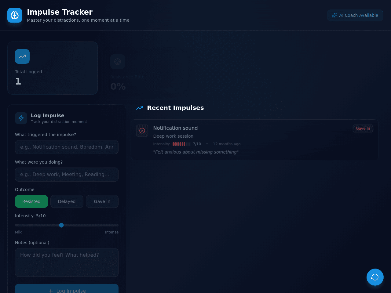 Distraction Tracker