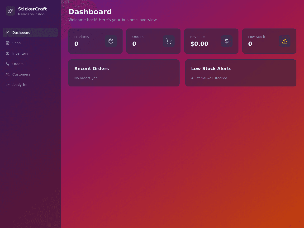 Mini Inventory and Order Management Dashboard