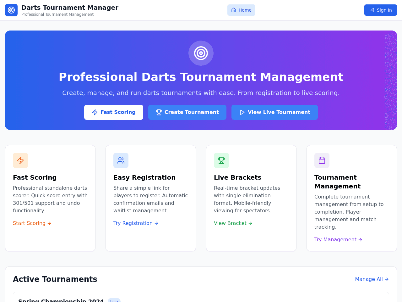 Darts Tournament Manager