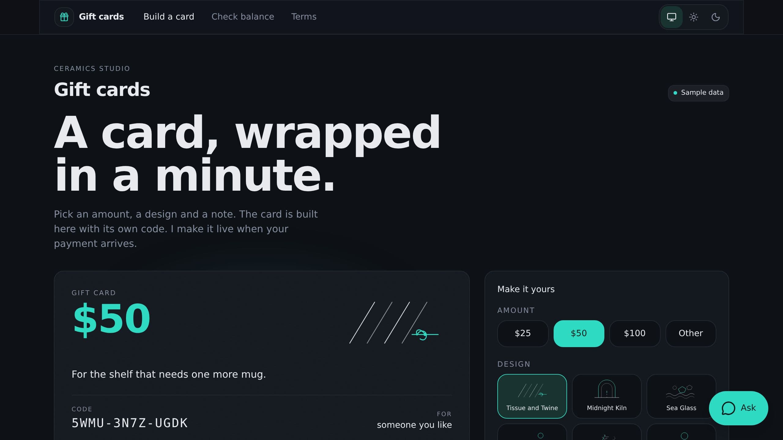 Gift Card Code Generator preview