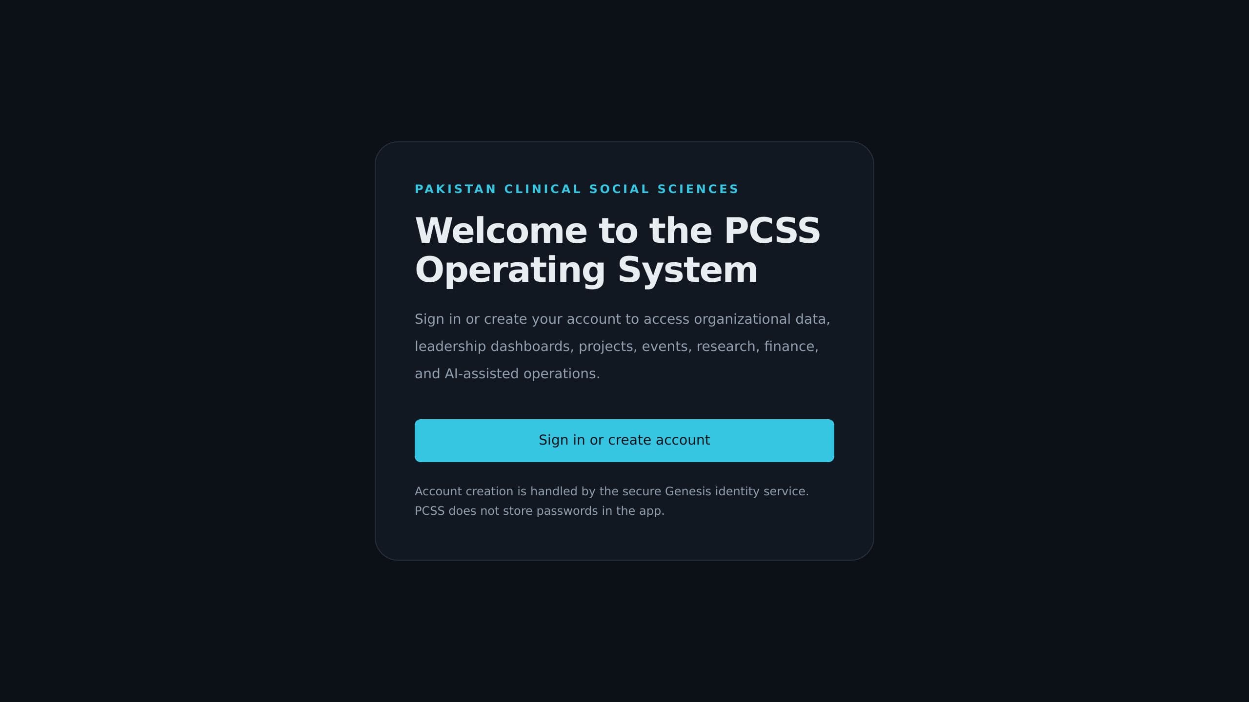 PCSS Leadership Dashboard