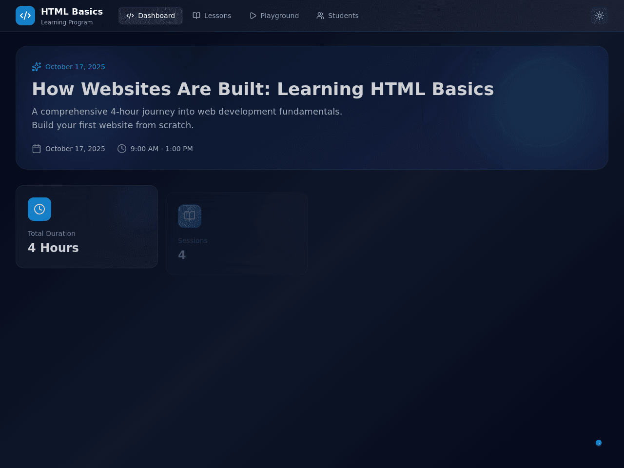 HTML Basics Planner