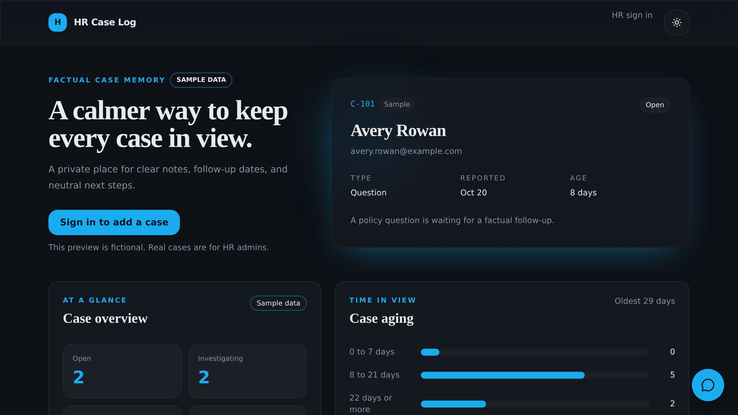 HR Case Log preview